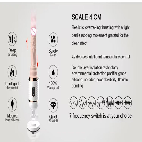 Heating Telescopic Thrusting Massager with Remote Control | 7 Modes | Waterproof | Dubai Love Toys