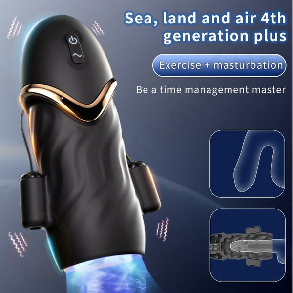 Rechargeable 3-Egg Vibrating Male Masturbator & Penis Trainer
