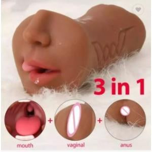 3-in-1 Masturbator - Brown