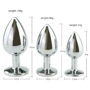 Jeweled Metal Anal Plug Set - S/M/L