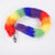 Silver Anal Plug with Rainbow Fox Tail - Large