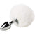 Pom-Pom Fur Tail Metal Anal Plug - Small