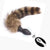 Vibrating Fox Tail Anal Plug - Red