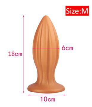 Golden Liquid Silicone Big Anal Plug - Medium