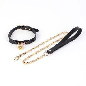 PU Leather Bell Collar and Leash Set