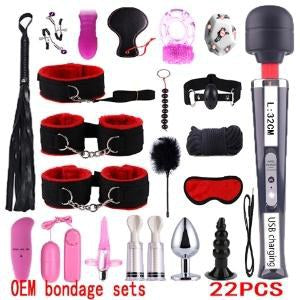 21-Piece BDSM Beginner Set with AV Vibrator