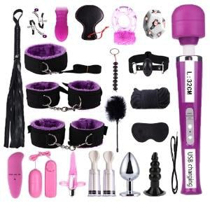 21-Piece BDSM Beginner Set with AV Vibrator