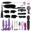 23-Piece BDSM Beginner's Bondage Set with Vibrator - Black & Purple