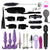 23-Piece BDSM Beginner's Bondage Set with Vibrator - Black & Purple