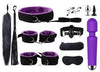 14-Piece BDSM Beginner's Bondage Set with Vibrator - Purple