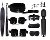 14-Piece BDSM Beginner's Bondage Set with Vibrator - Black