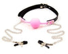 Ball Gag with Nipple Clamps