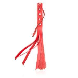 Leather Tassel Whip - Red, 27cm