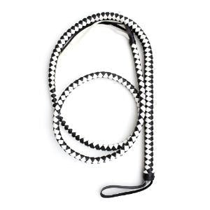 Leather Snake Whip - Black & White, 190cm
