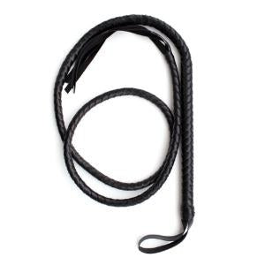 Leather Snake Whip - Black, 190cm