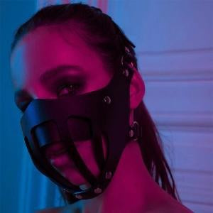 Adjustable Cosplay Fetish Mask - PU & Metal