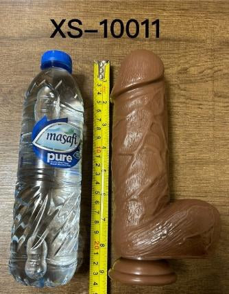X-Man PVC Dildo with Balls and Suction Cup 22cm - Brown