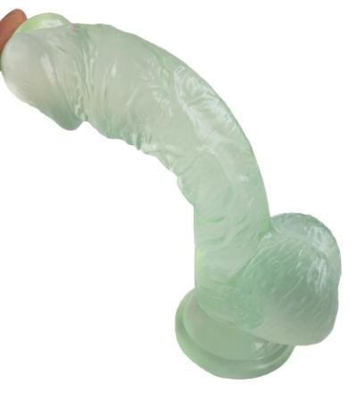 Standard Dildo 18.5cm - Green Transparent TPE
