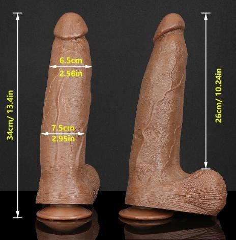 Huge Dildo 34cm - Brown Medical PVC