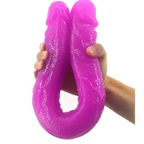 Dual Head Double Dildo 46cm - Pink Medical PVC