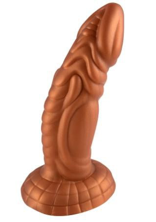 Monster Dildo Horned Rhinoceros 21.8cm - Gold Silicone