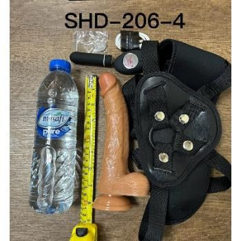 Dildo + Bullet Vibrator Strap-On Harness