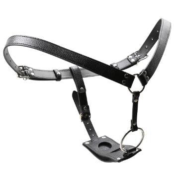 Leather Three-Hole Strapon Belt