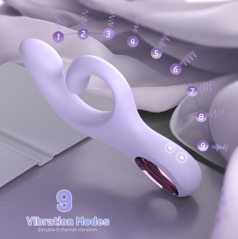 Good Luck rabbit vibrator 9 vibration modes with flexible clitoral arm UAE