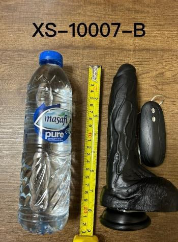 Holy Dragon Vibrating Dildo 20.5cm - Black PVC 20 Frequency