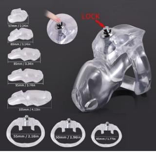HT-V5 male chastity cage clear resin in the UAE