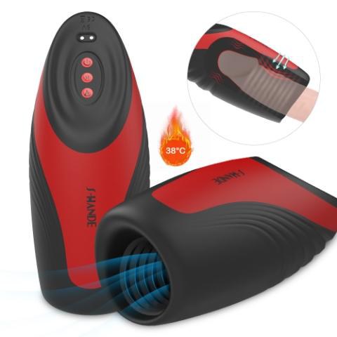 King Arthur vibrating glans trainer masturbator for men in UAE, black and red