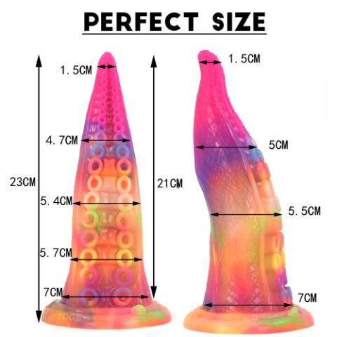 Luminous tentacle dildo size chart 23cm liquid silicone UAE
