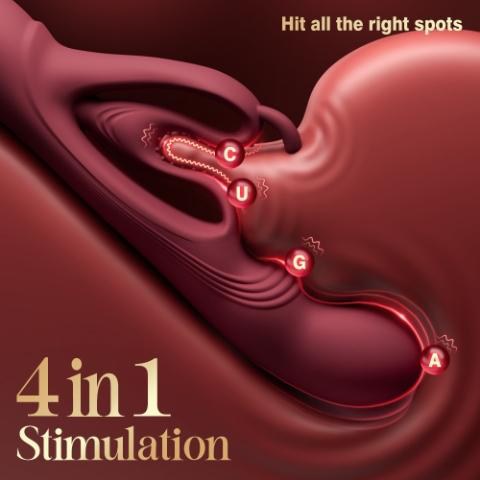 Buniva rabbit vibrator 4-in-1 stimulation zones diagram UAE