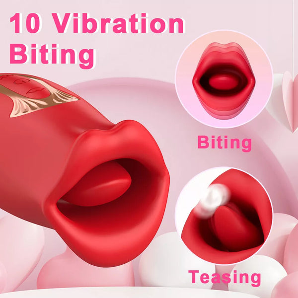Lip-Style Licking Personal Massager 9 Bite 9 Vibration Modes
