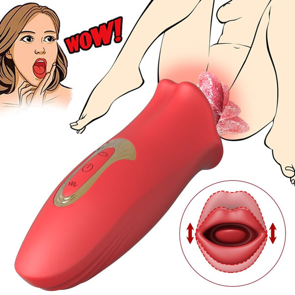 Lip-Style Licking Personal Massager 9 Bite 9 Vibration Modes