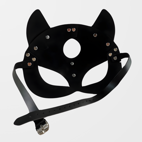 Elegant Leather Half-Face Cat Mask