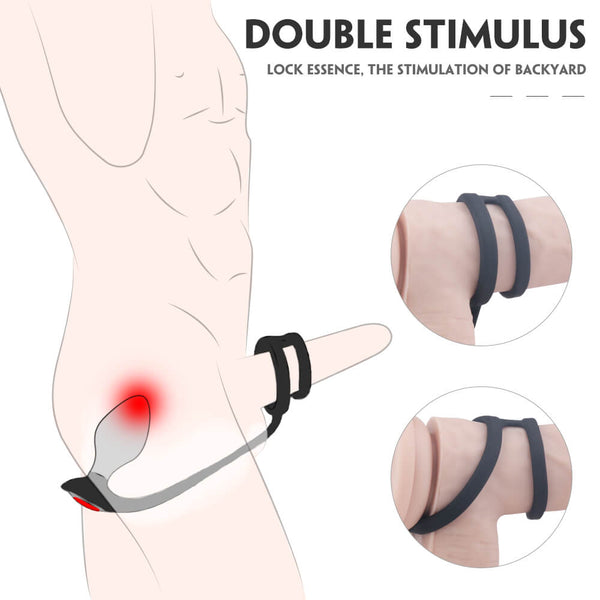 Interchangeable 3 Set Metal Butt Plug with Cock ring for couples