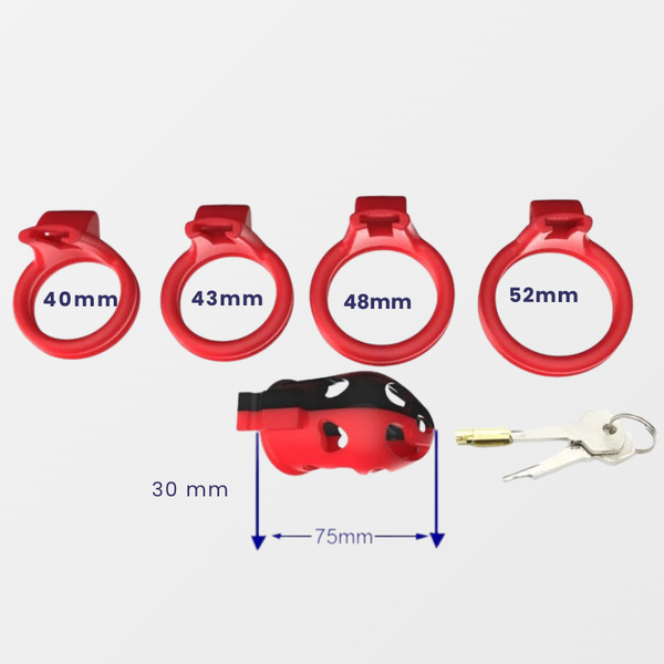 Kink Chastity Cage Lock Set – Soft Plastic with 4 Ring Sizes