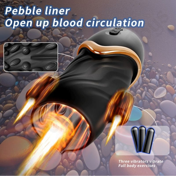 Rechargeable 3-Egg Vibrating Male Masturbator & Penis Trainer