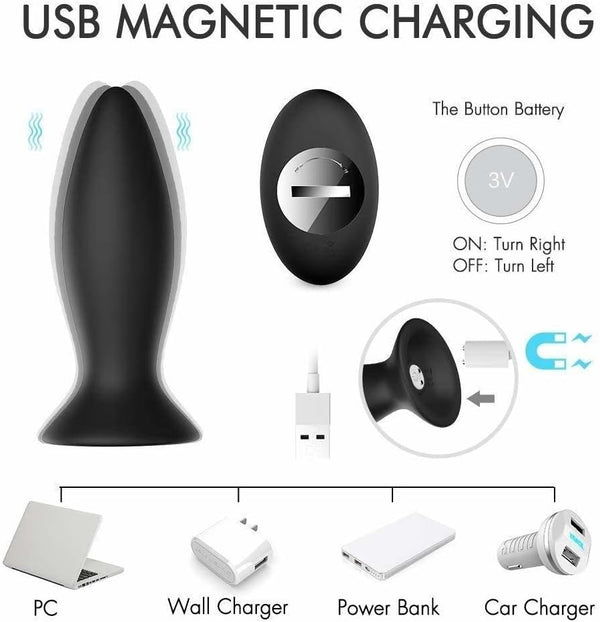 Anal Plug Kit with Rechargeable Bullet Vibrator | 9 Modes