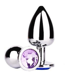 Jeweled Metal Anal Plug - Small