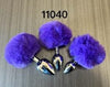 Pom-Pom Fur Tail Metal Anal Plug Set - S/M/L