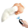 Vibrating Fox Tail Anal Plug - White