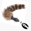 Vibrating Fox Tail Anal Plug - Red