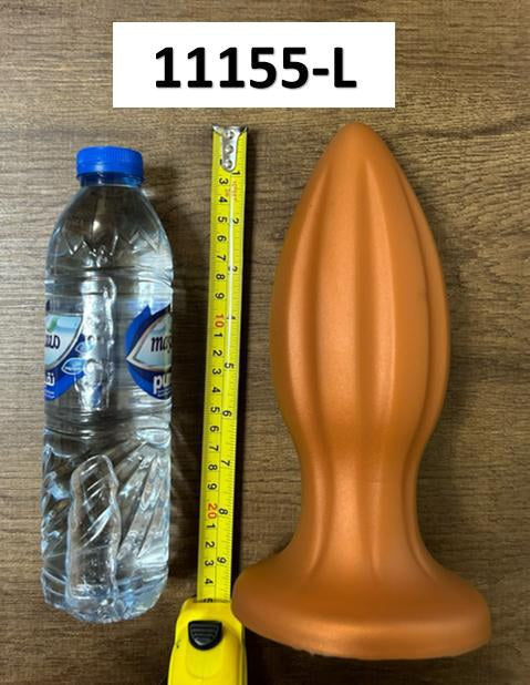 Golden Liquid Silicone Big Anal Plug - Large