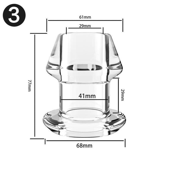 Transparent Hollow Anal Plug - Large