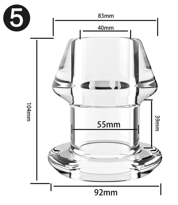 Transparent Hollow Anal Plug - XXL
