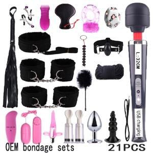 21-Piece BDSM Beginner Set with AV Vibrator