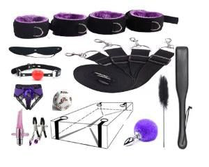 10-Piece BDSM Beginner's Bondage Set - Purple