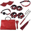 PU Leather BDSM Bondage Full Set - Red